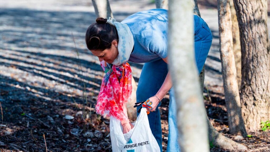La princesse Victoria de Suède promet de nettoyer la forêt de ses déchets La princesse Victoria de Suède promet de nettoyer la forêt de ses déchets