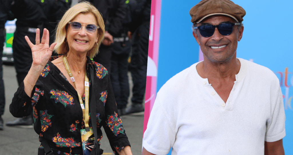 Michèle Laroque heureuse de revoir son ami Yannick Noah Michèle Laroque heureuse de revoir son ami Yannick Noah