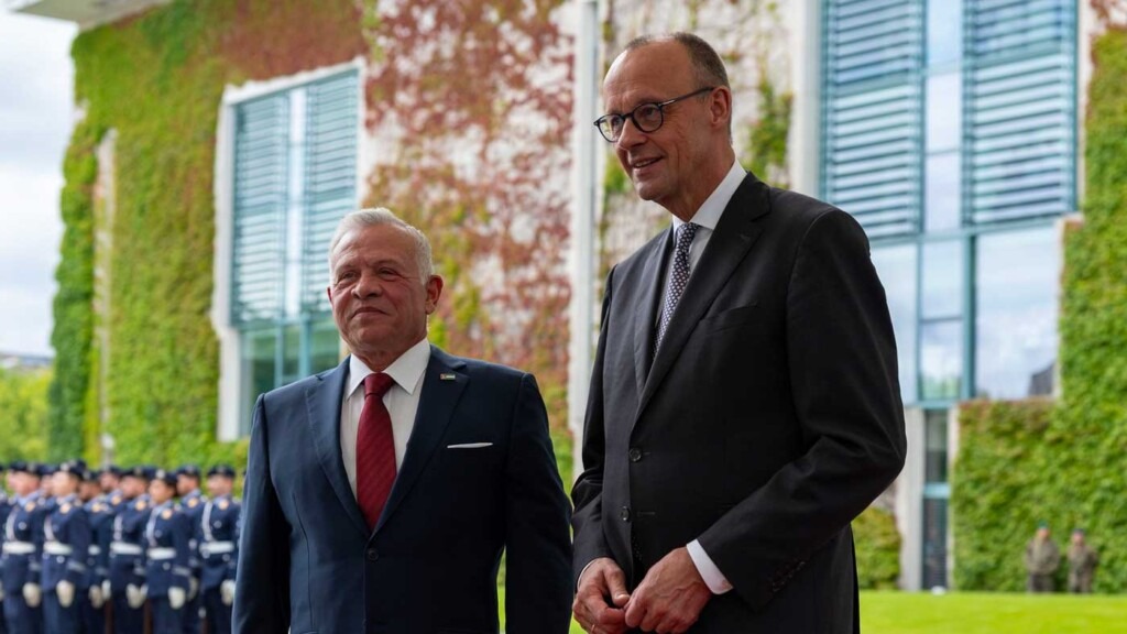 Le roi Abdallah II et le chancelier allemand Friedrich Merz cherchent à soulager les souffrances à Gaza Le roi Abdallah II et le chancelier allemand Friedrich Merz cherchent à soulager les souffrances à Gaza