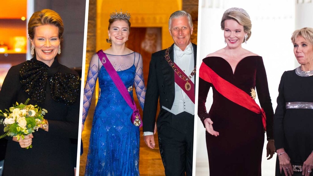 La reine Mathilde et la princesse Élisabeth subliment quatre robes Armani La reine Mathilde et la princesse Élisabeth subliment quatre robes Armani