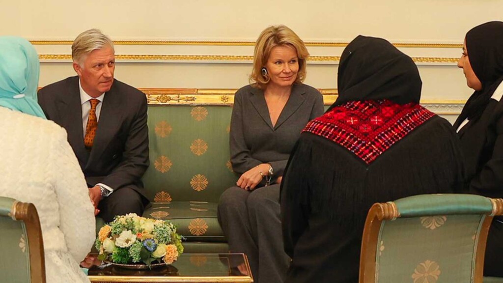 Le roi Philippe et la reine Mathilde reçoivent des femmes palestiniennes et israéliennes au palais royal Le roi Philippe et la reine Mathilde reçoivent des femmes palestiniennes et israéliennes au palais royal