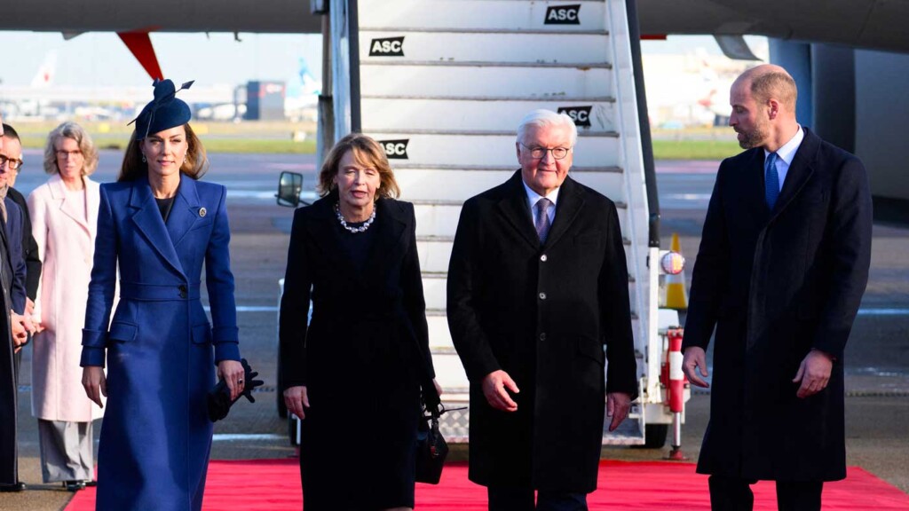 Le roi Charles III reçoit le président allemand au château de Windsor avec le prince et la princesse de Galles Le roi Charles III reçoit le président allemand au château de Windsor avec le prince et la princesse de Galles